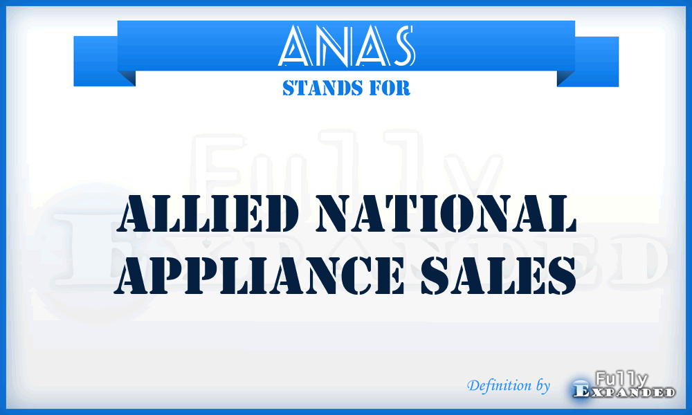 ANAS - Allied National Appliance Sales