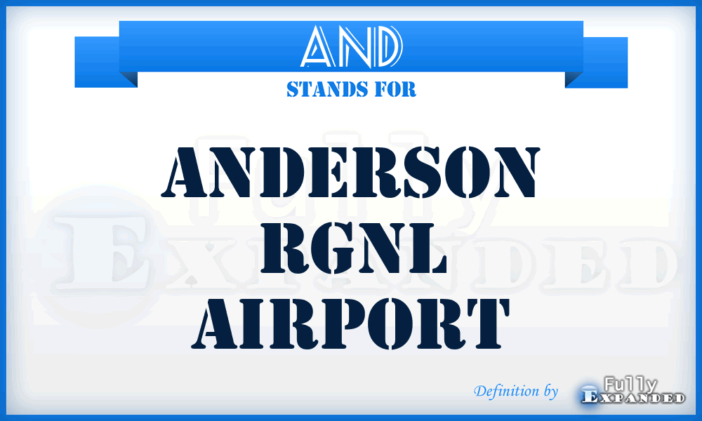 AND - Anderson Rgnl airport