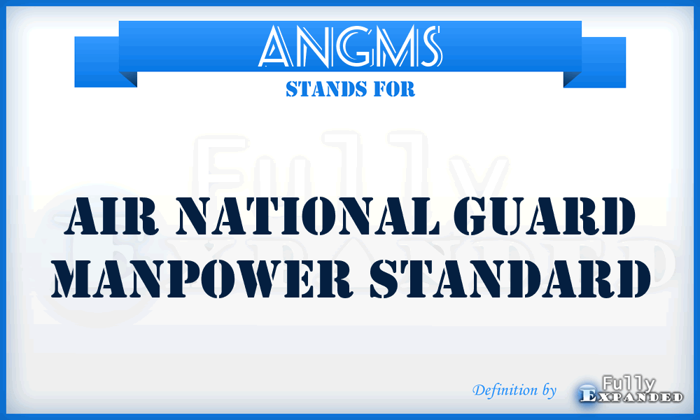 ANGMS - Air National Guard Manpower Standard
