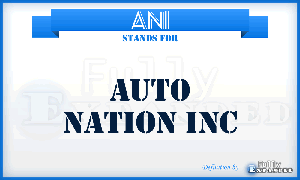 ANI - Auto Nation Inc