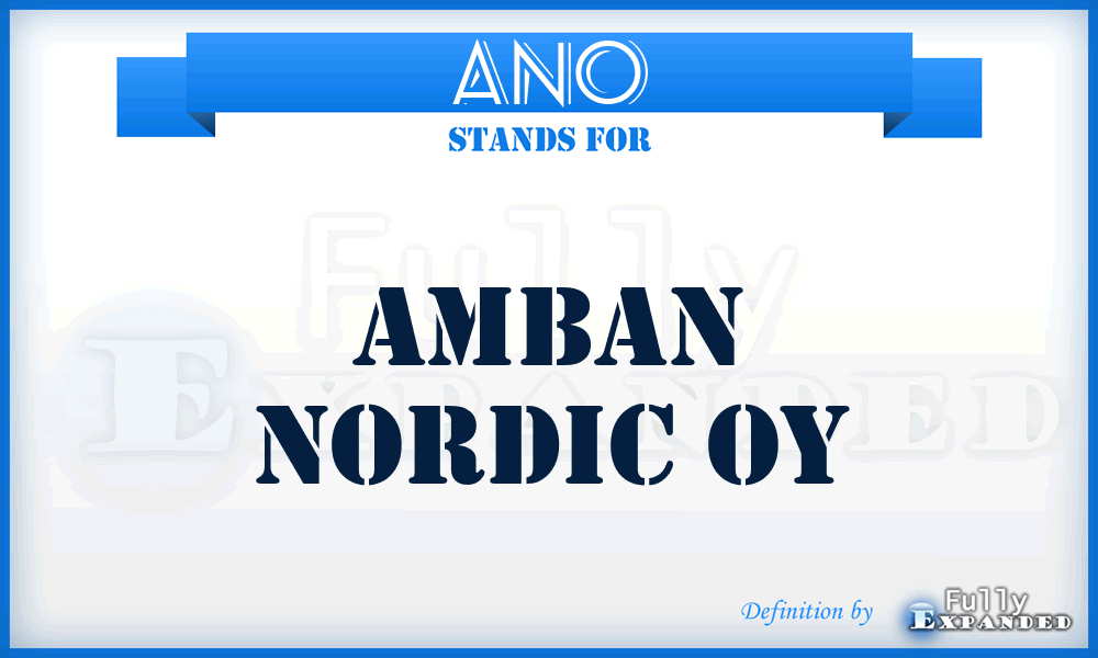 ANO - Amban Nordic Oy
