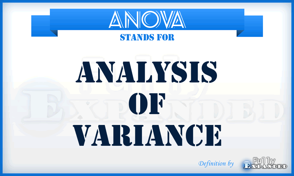 ANOVA - analysis of variance