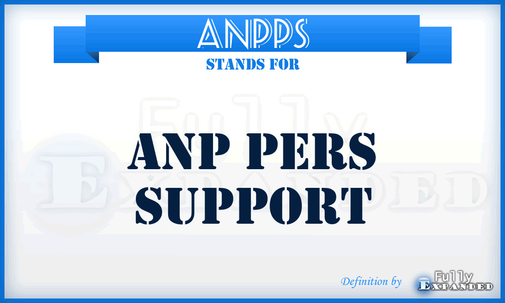ANPPS - ANP Pers Support