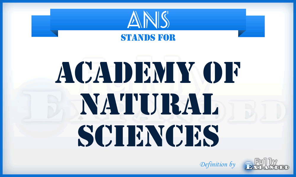 ANS - Academy of Natural Sciences