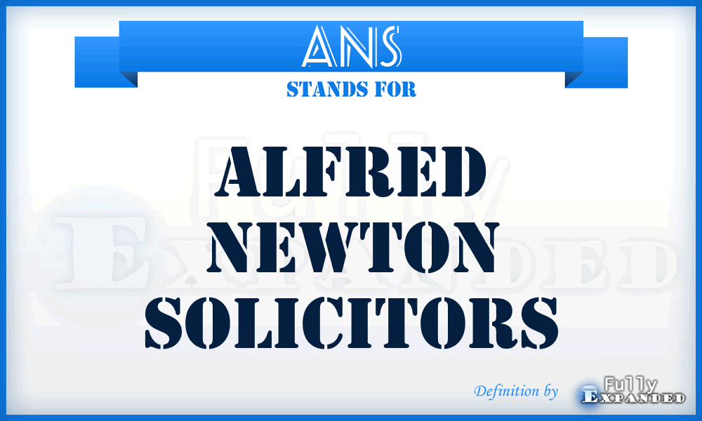 ANS - Alfred Newton Solicitors