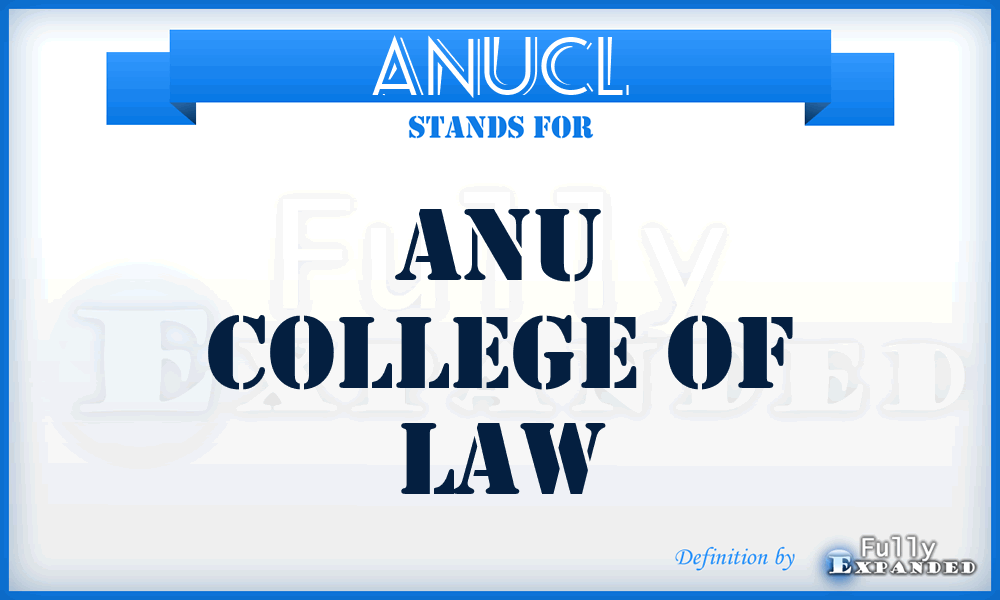 ANUCL - ANU College of Law