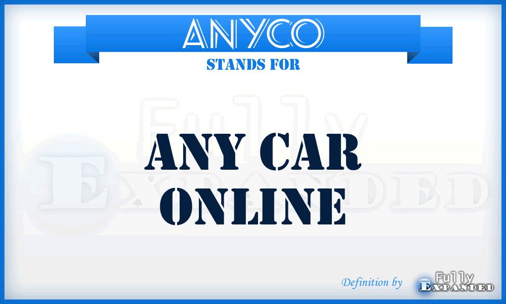 ANYCO - ANY Car Online