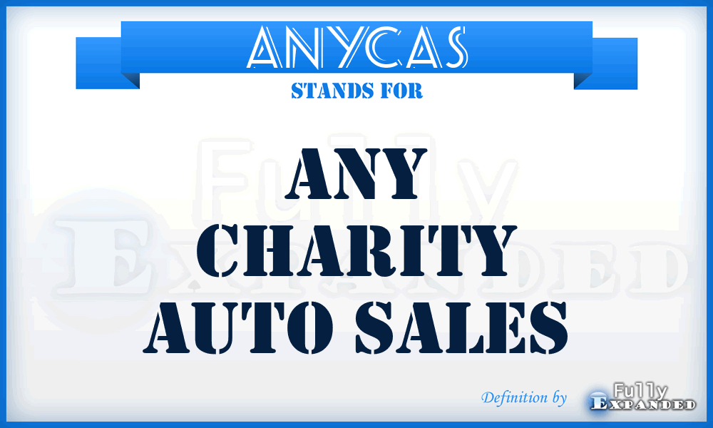 ANYCAS - ANY Charity Auto Sales