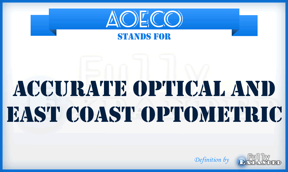 AOECO - Accurate Optical and East Coast Optometric