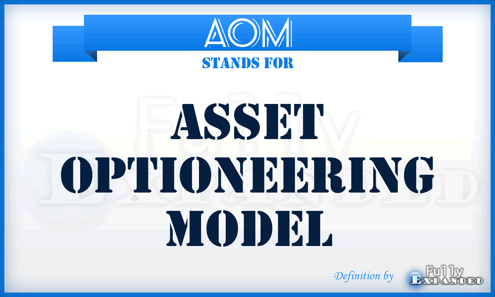 AOM - Asset Optioneering Model