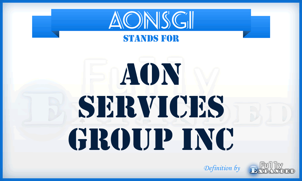 AONSGI - AON Services Group Inc