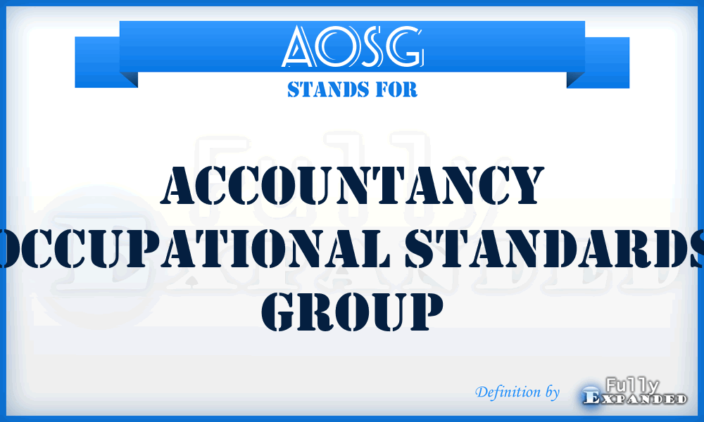AOSG - Accountancy Occupational Standards Group