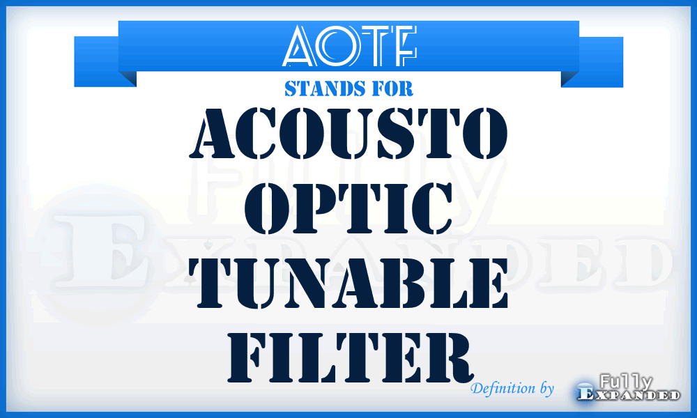 AOTF - Acousto Optic Tunable Filter