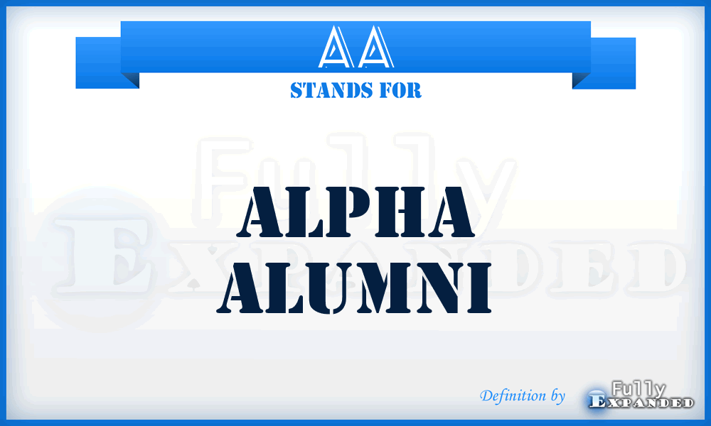 AA - Alpha Alumni