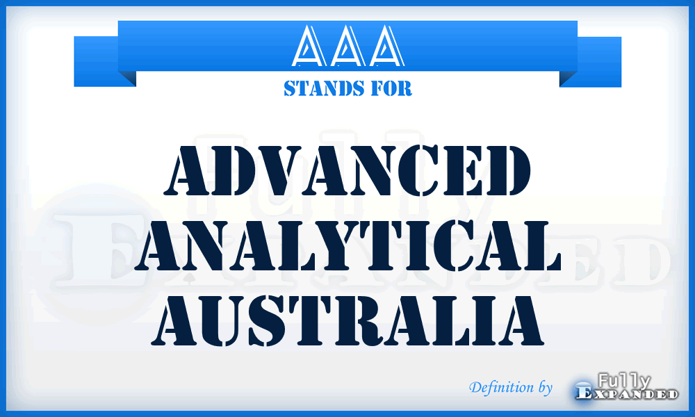 AAA - Advanced Analytical Australia