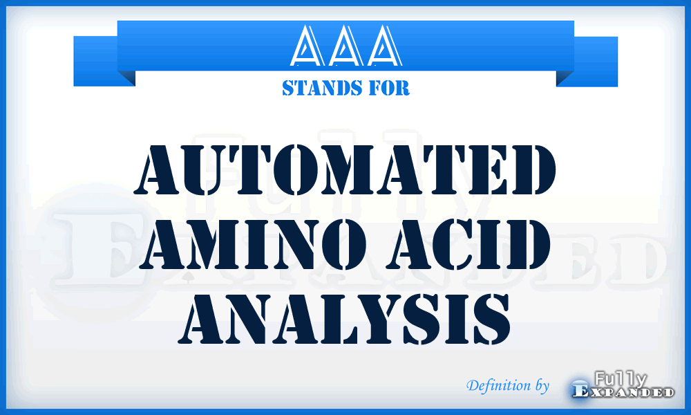 AAA - automated amino acid analysis