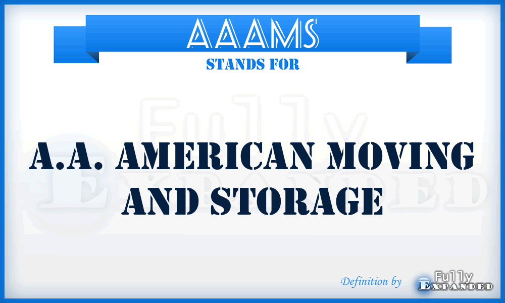 AAAMS - A.A. American Moving and Storage