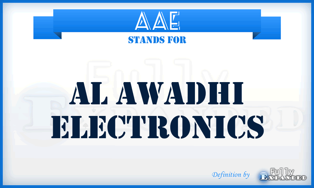 AAE - Al Awadhi Electronics