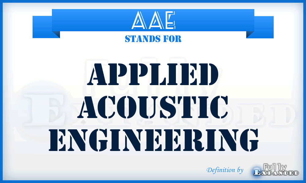 AAE - Applied Acoustic Engineering