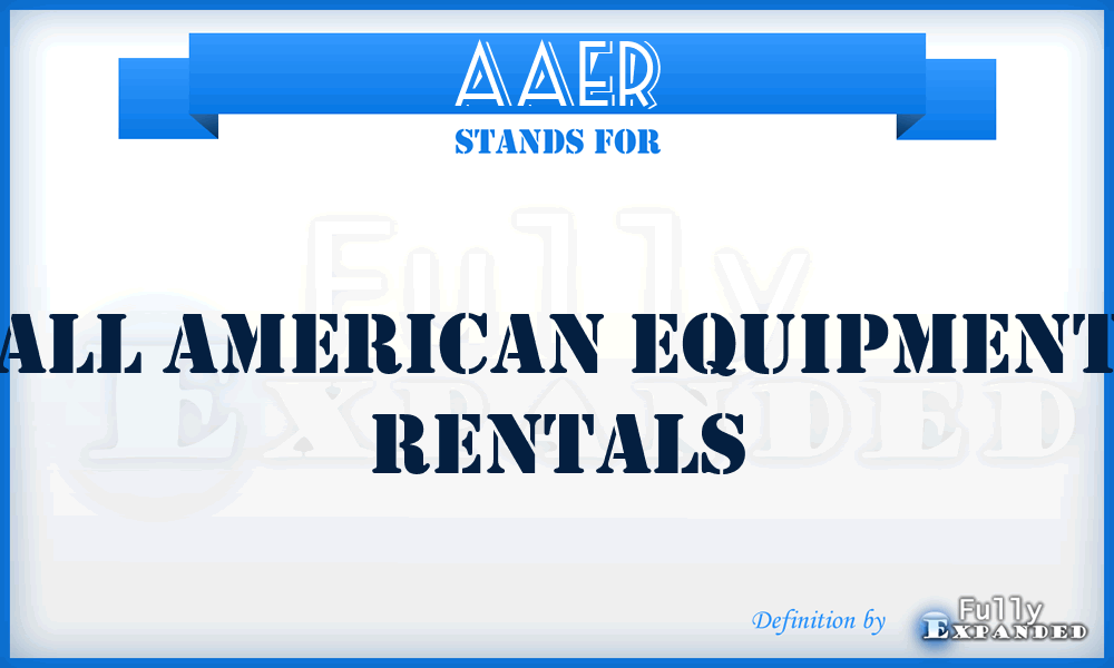 AAER - All American Equipment Rentals
