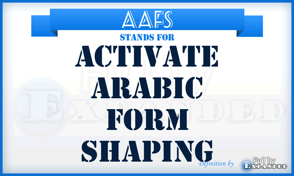 AAFS - Activate Arabic Form Shaping