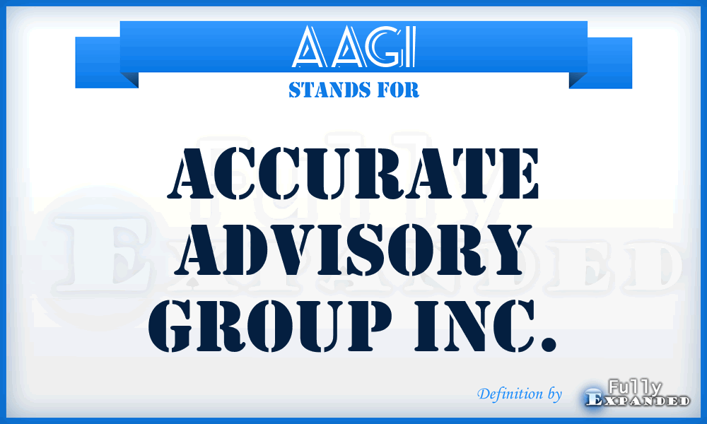 AAGI - Accurate Advisory Group Inc.