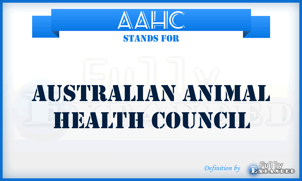 AAHC - Australian Animal Health Council