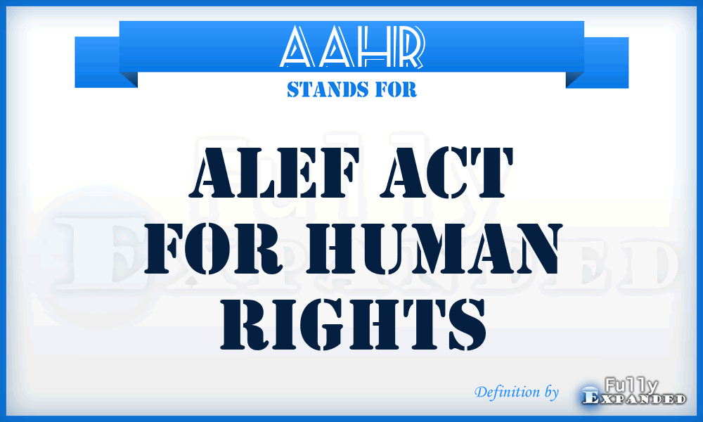 AAHR - Alef Act for Human Rights