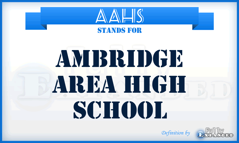 AAHS - Ambridge Area High School