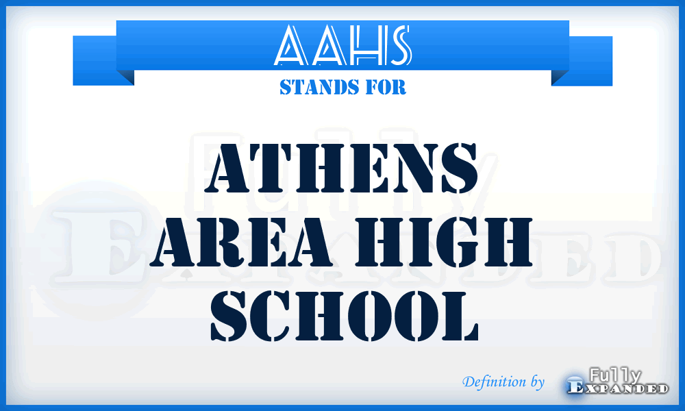 AAHS - Athens Area High School