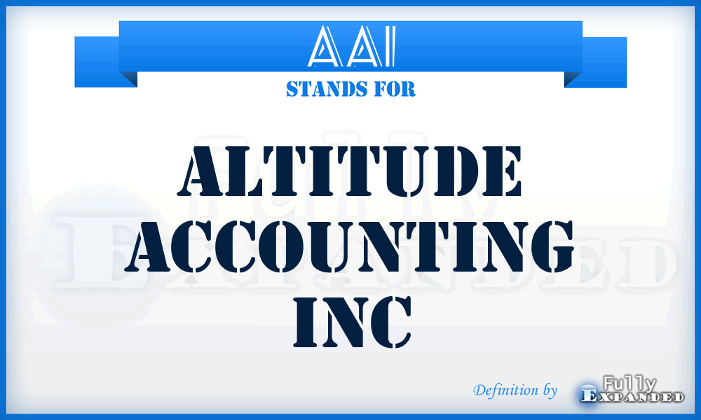 AAI - Altitude Accounting Inc