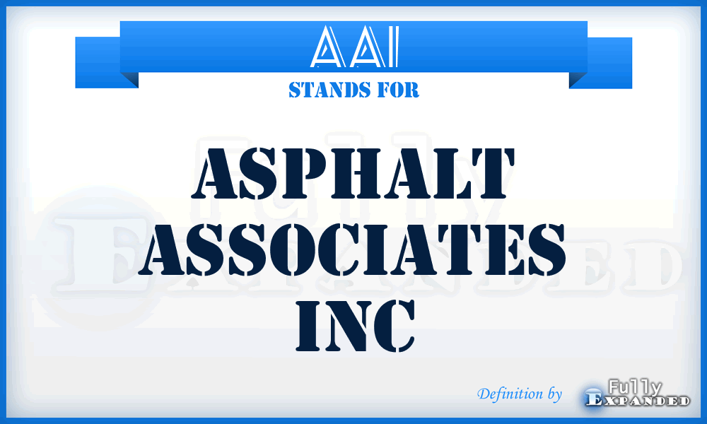 AAI - Asphalt Associates Inc