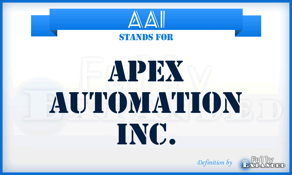 AAI - Apex Automation Inc.