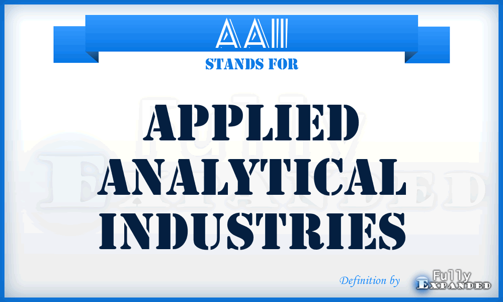 AAII - Applied Analytical Industries