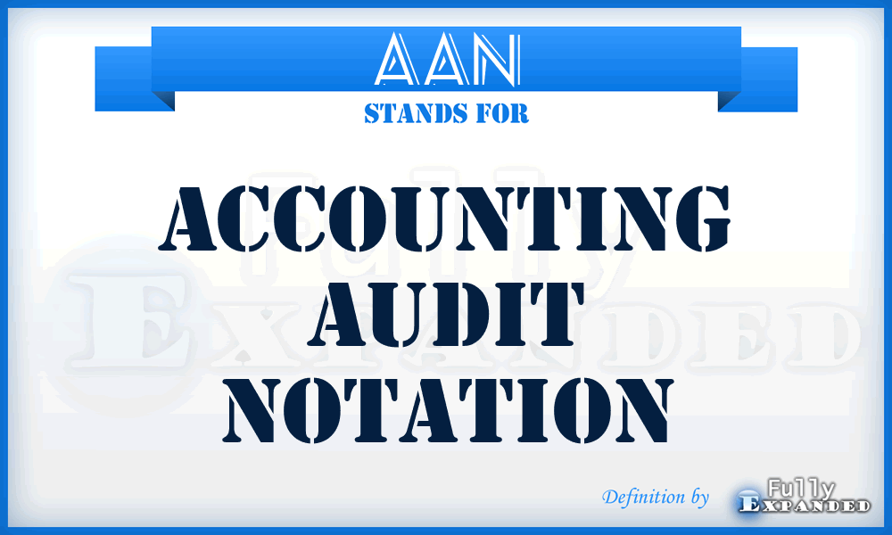 AAN - Accounting Audit Notation