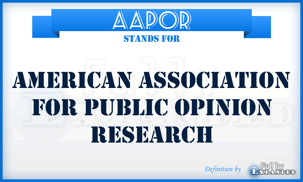 AAPOR - American Association for Public Opinion Research