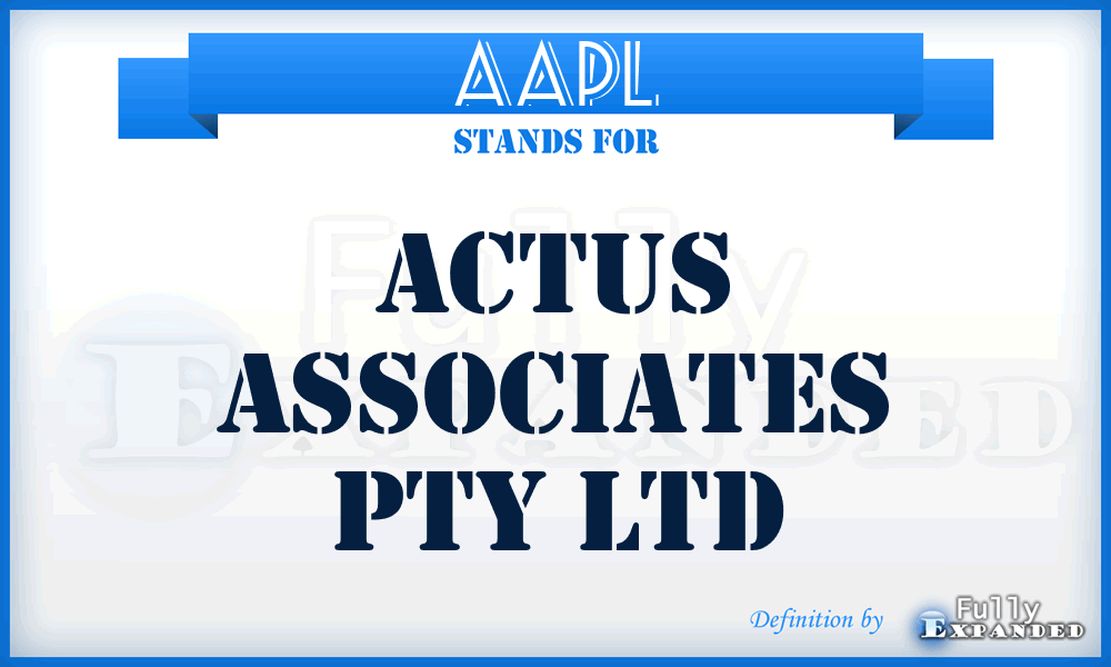 AAPL - Actus Associates Pty Ltd