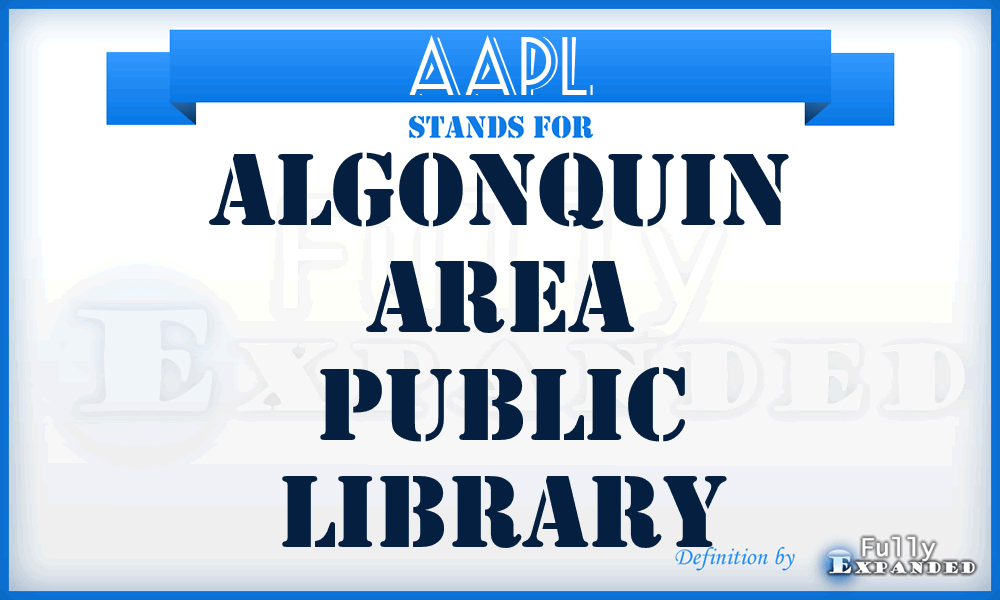 AAPL - Algonquin Area Public Library