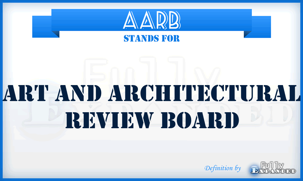 AARB - Art and Architectural Review Board