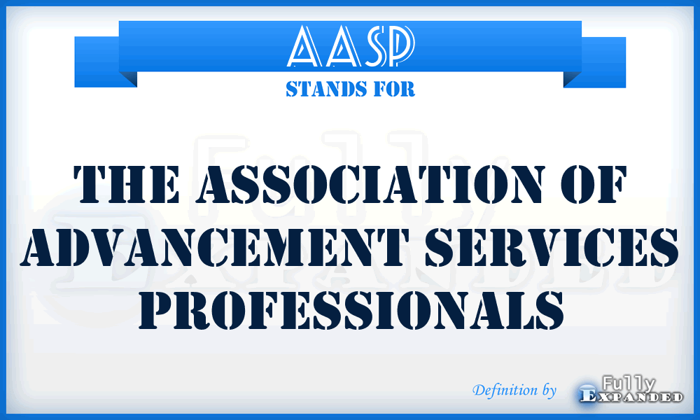 AASP - The Association of Advancement Services Professionals