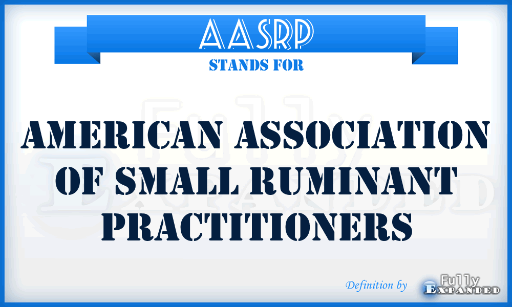 AASRP - American Association Of Small Ruminant Practitioners