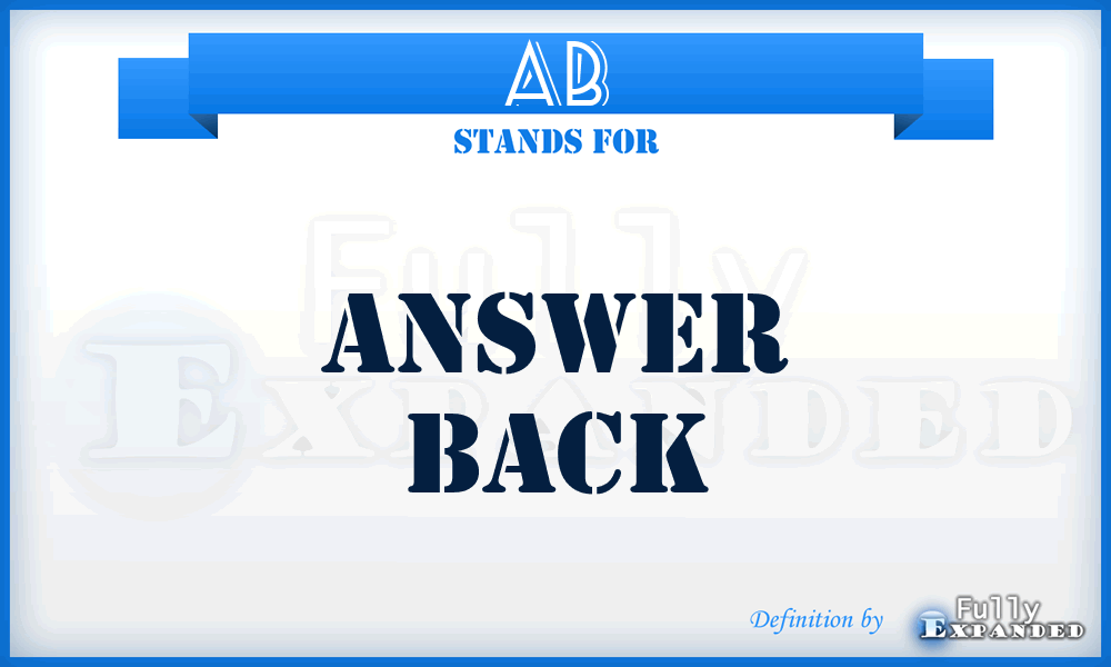 AB - Answer Back