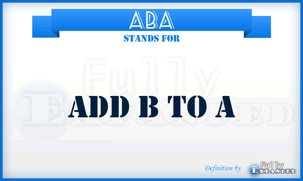ABA - Add B To A