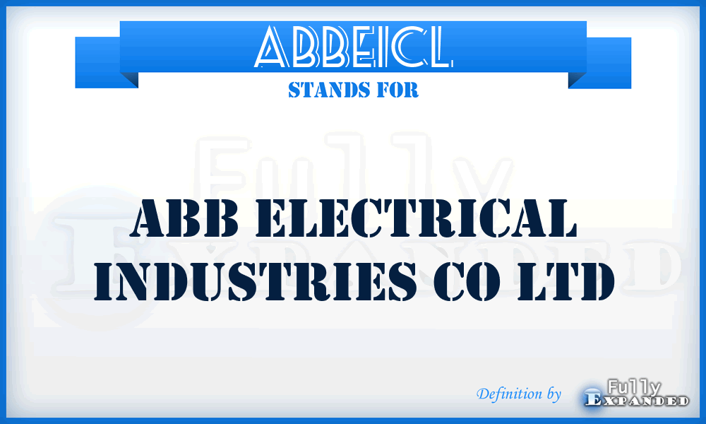ABBEICL - ABB Electrical Industries Co Ltd