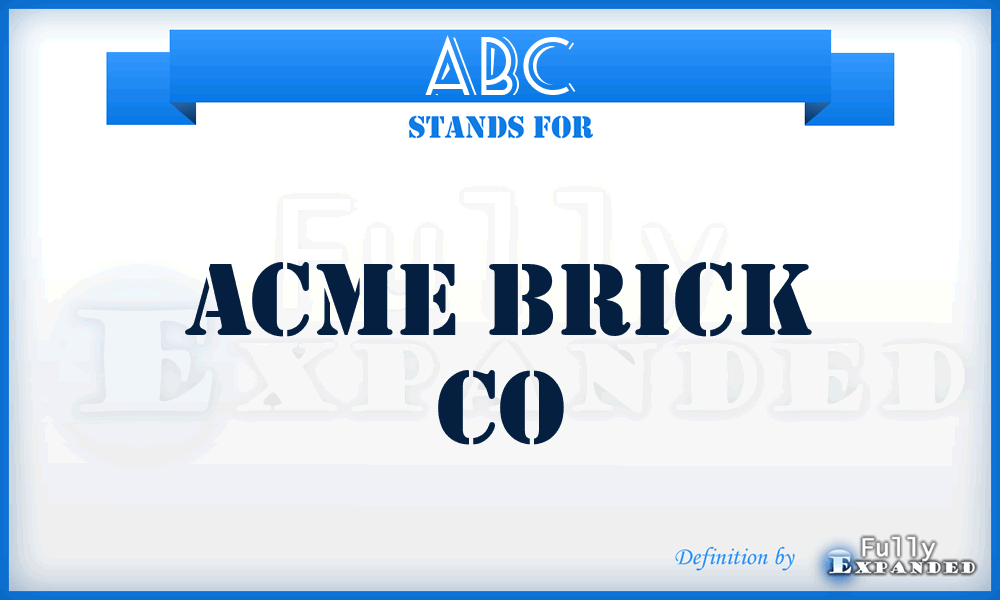 ABC - Acme Brick Co