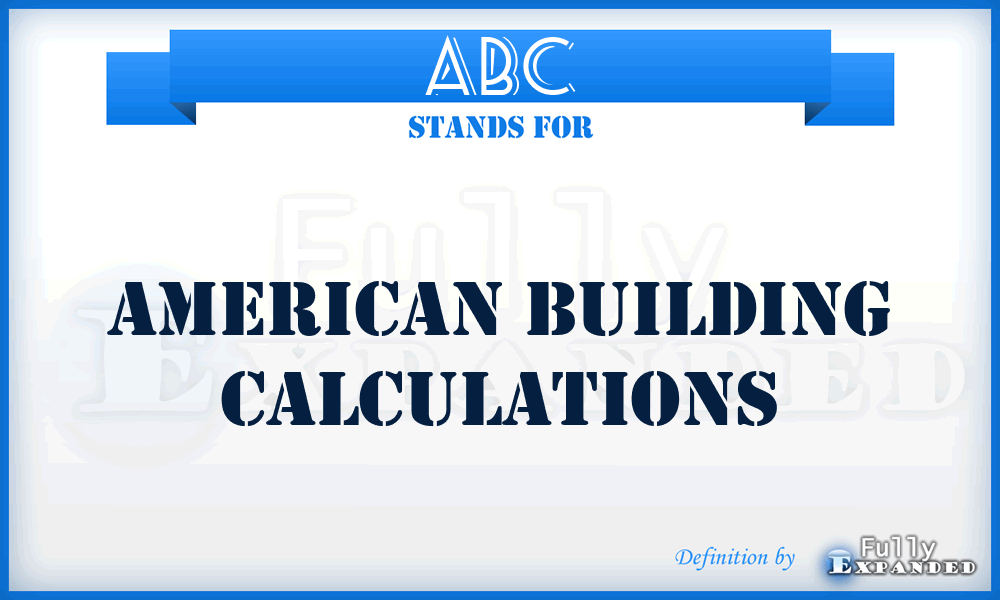 ABC - American Building Calculations