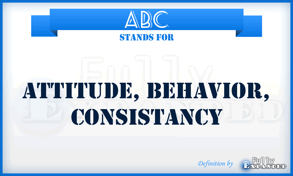 ABC - Attitude, Behavior, Consistancy