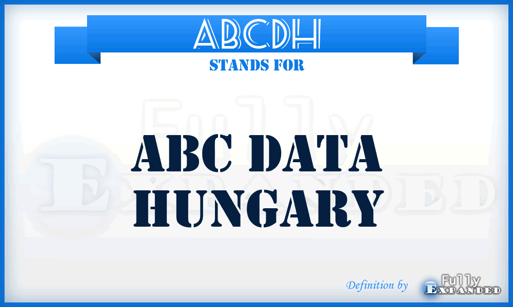 ABCDH - ABC Data Hungary