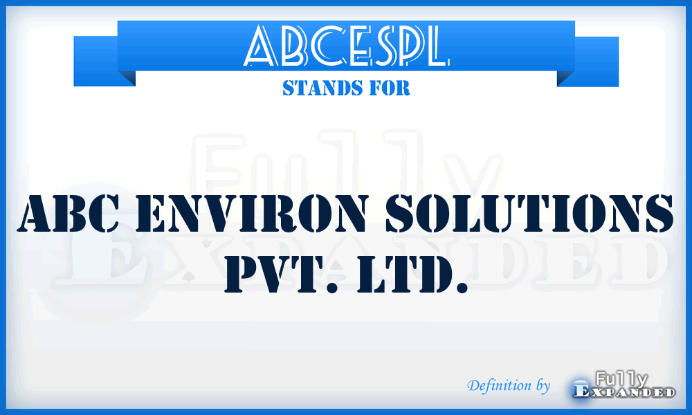 ABCESPL - ABC Environ Solutions Pvt. Ltd.