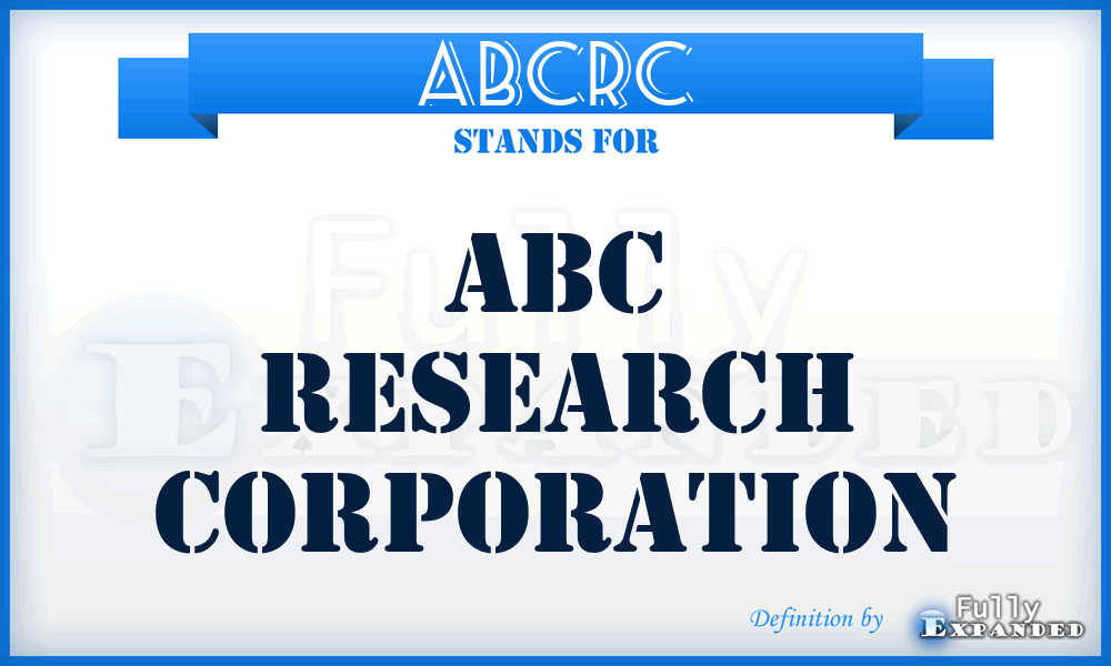 ABCRC - ABC Research Corporation